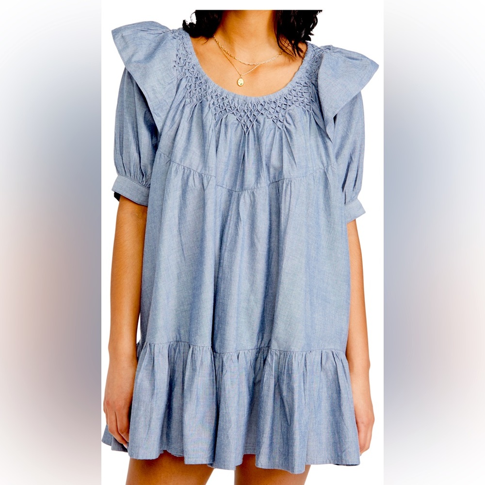 Free People Amelie Mini Dress Denim, Size XS